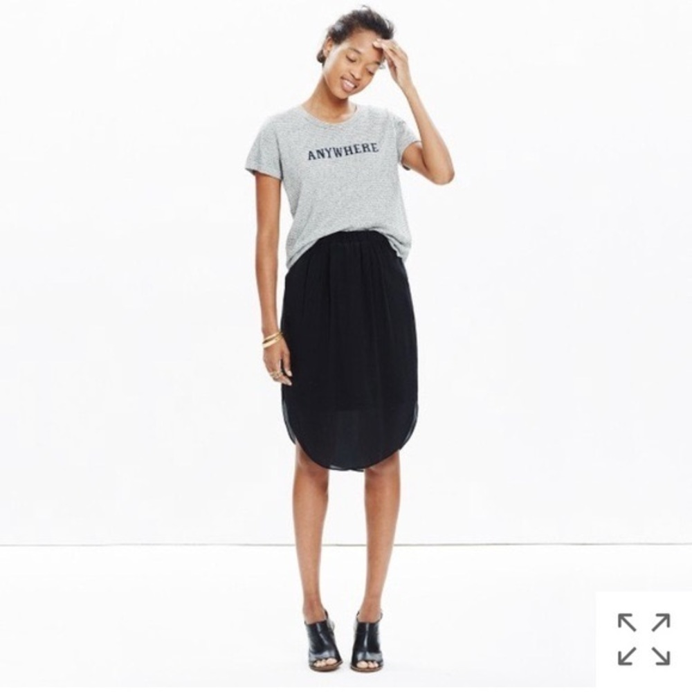 Madewell Silk Island Skirt Black